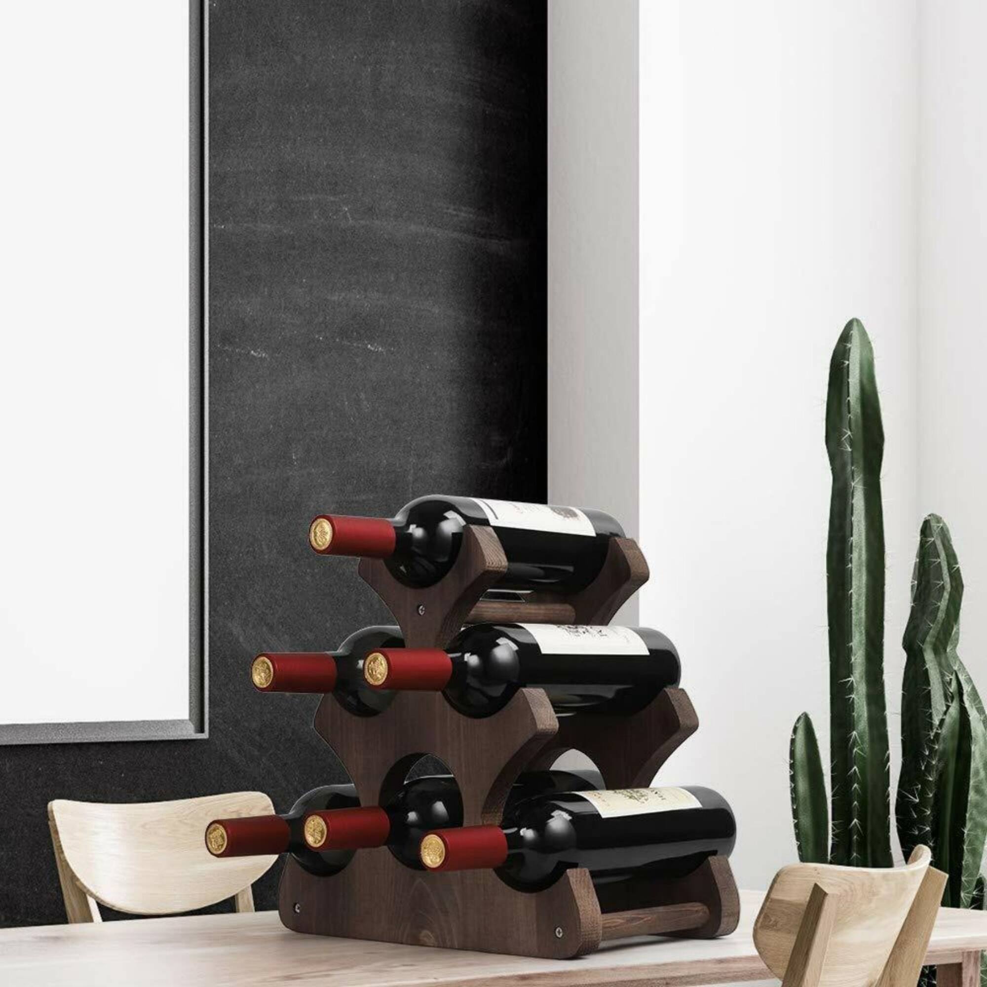 NEX™ 16" Countertop 6-Bottle Wood Wine Rack